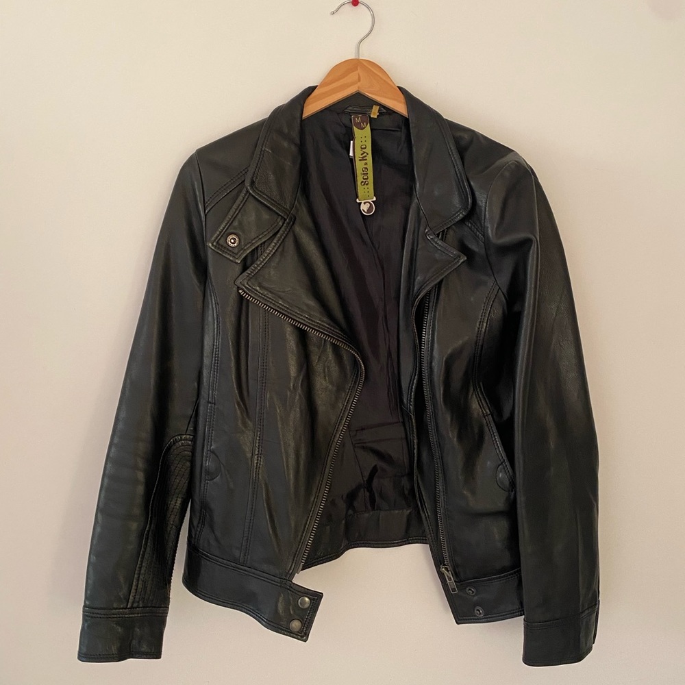 Soia & Kyo - Black leather motorcycle jacket